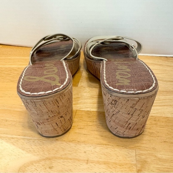 Sam Edelman "Reynere"  Leather Slide Platform Wedge Sandals 8M - Picture 3 of 9